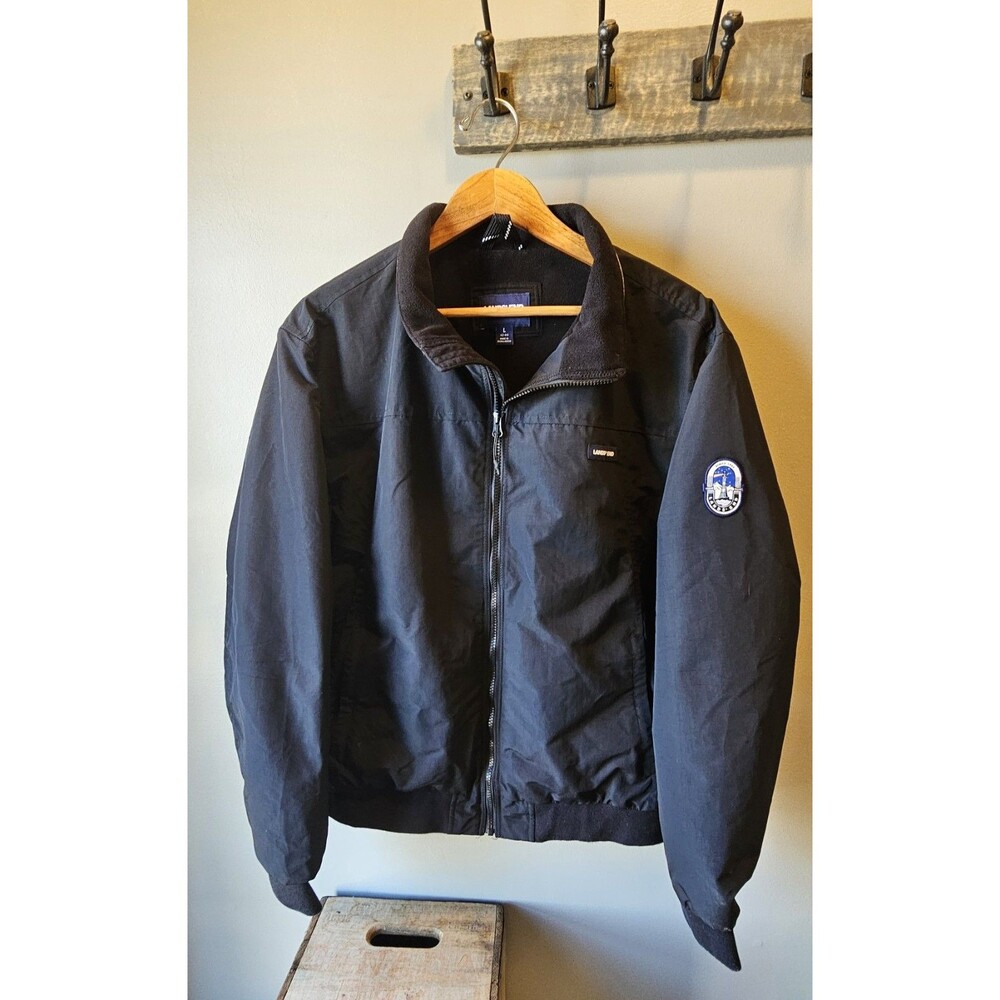 LANDS' END Men L Black Squall Jacket - Black